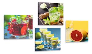 Set obrazů drinky v pestrých barvách Varianta: 4x 40x40