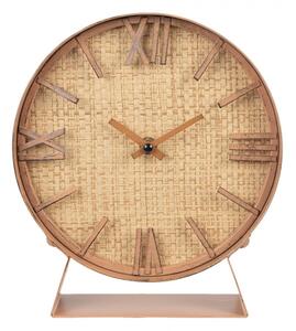Hnědé MDF stolní hodiny s římskými číslicemi – 24 cm
