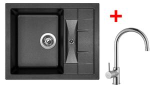 Set Sinks CRYSTAL 615 Metalblack + baterie VITALIA Chrom
