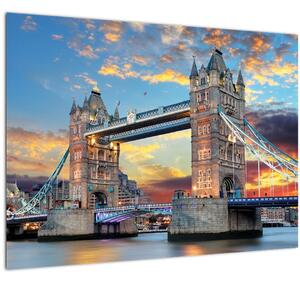 Skleněný obraz - Tower Bridge, Londýn, Anglie (70x50 cm)