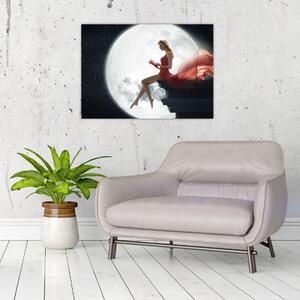 Obraz - Žena za svitu měsíce (70x50 cm)