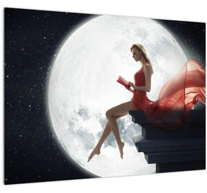 Obraz - Žena za svitu měsíce (70x50 cm)