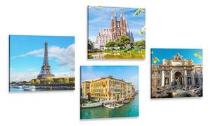 Set obrazů historické památky v nádherných barvách Varianta: 4x 40x40