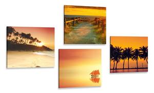 Set obrazů krása mořské krajiny Varianta: 4x 40x40