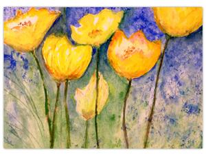 Obraz - Žluté tulipány (70x50 cm)