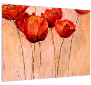 Obraz - Červené tulipány (70x50 cm)
