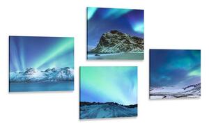 Set obrazů krása polární záře Varianta: 4x 60x60