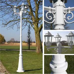 Zahradní lampa Kingston - kandelábr se 3 rameny - bílý | 215 cm