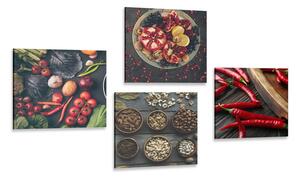 Set obrazů kulinářské speciality Varianta: 4x 40x40