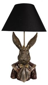 Stolní lampa ve tvaru zajíce s korunou s černým stínidlem Antonius– 37x61 cm