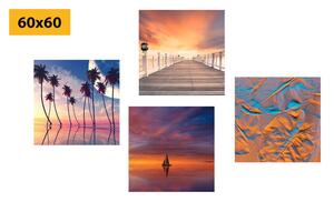 Set obrazů mořská krajina v nádherných barvách Varianta: 4x 40x40