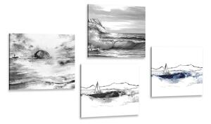 Set obrazů moře v imitaci olejomalby Varianta: 4x 40x40