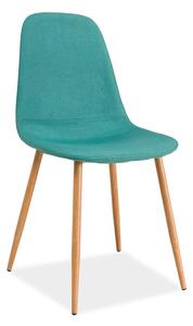 Jídelní židle Fox, zelená / dub