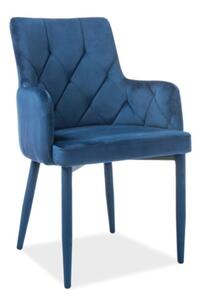 Jídelní židle Ricardo Velvet, modrá / černá