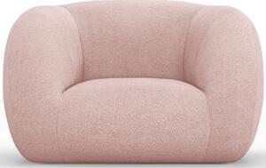 Pudrově růžové bouclé křeslo Cosmopolitan Design Essen