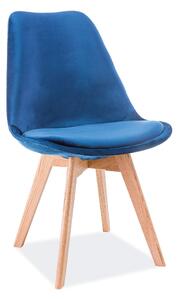 Jídelní židle Dior Velvet, modrá / dub