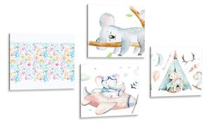 Set obrazů pro děti v nádherných barvách Varianta: 4x 40x40