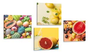 Set obrazů pestré ovoce Varianta: 4x 40x40