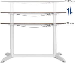 VASAGLE Dřevěný psací stůl výškově nastavitelný - bílá - 120x60x72 cm