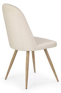 Jídelní židle Adel, krémová / přírodní dřevo