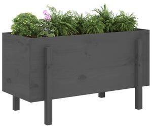 Zahradní vyvýšený záhon šedý 101 x 50 x 57 cm masivní borovice