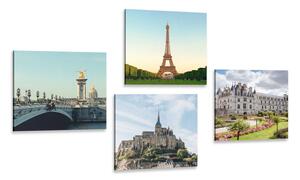 Set obrazů pro milovníky Francie Varianta: 4x 40x40