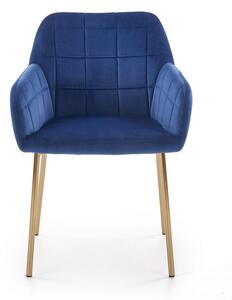 Jídelní židle Erica, tmavě modrá / zlatá