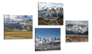 Set obrazů pro milovníky hor Varianta: 4x 40x40