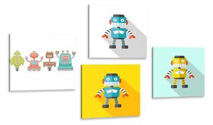 Set obrazů pro dětské milovníky robotů Varianta: 4x 40x40