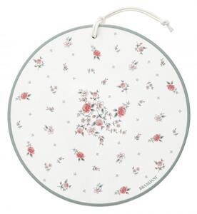 Podložka pod horké nádobí Nonna Rosa BRANDANI (barva - keramika,korek, bílá/růžová, květy)