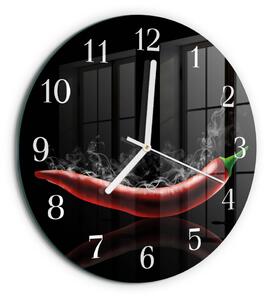 Skleněné hodiny na stěnu Chilli papričky zsob-fi30-00059096