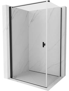 Mexen Mist-B, 1-křídlý ​​výklopný sprchový kout 75 x 70 cm, čiré sklo, černý profil, 8A2T-075-070-70-00