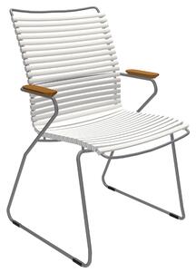 Bílá plastová zahradní židle HOUE Click II. s područkami