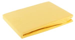 ELASTICKÉ JERSEY PROSTĚRADLO 90X200 CM, VÝŠKA 25 CM HOŘČICOVÁ
