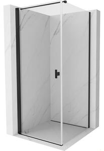 Mexen Mist-B, 1-křídlý ​​výklopný sprchový kout 70 x 70 cm, čiré sklo, černý profil, 8A2T-070-070-70-00