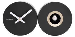 Nástěnné hodiny Duo Cuckoo 26 cm černé Karlsson (Barva- černá matná)