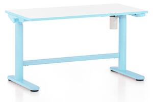 Výškově nastavitelný stůl OfficeTech Kids, 100 x 50 cm, bílá / modrá