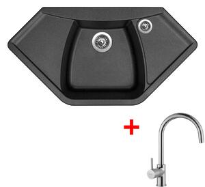 Set Sinks NAIKY 980 Metalblack + baterie VITALIA Chrom