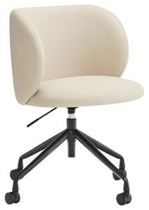 Béžová koženková kancelářská židle Teulat Mogi