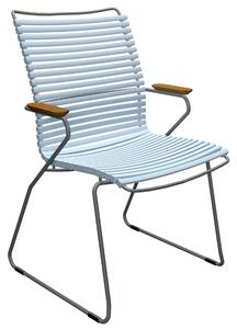 Světle modrá plastová zahradní židle HOUE Click II. s područkami