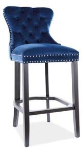 Barová židle August II, modrá / černá