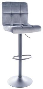 Barová židle Amo Velvet, šedá