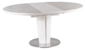 Jídelní stůl Orbit, průměr 120 cm, mramor / bílá