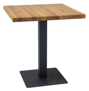 Jídelní stůl Puro 80 x 80 cm - deska dýha, dub / černá