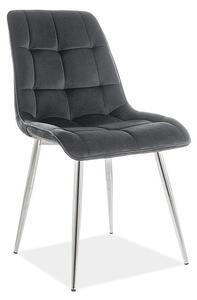 Jídelní židle Chic Velvet I, černá / stříbrná