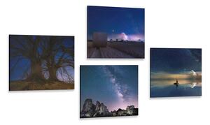 Set obrazů tajemná noční příroda Varianta: 4x 40x40