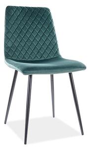 Jídelní židle Irys Velvet, zelená / černá
