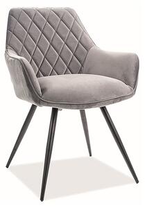 Jídelní židle Linea Velvet, šedá / černá