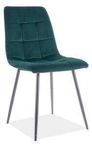 Jídelní židle Mila Velvet matná, zelená / černá