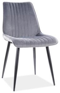 Jídelní židle Kim Velvet, šedá / černá